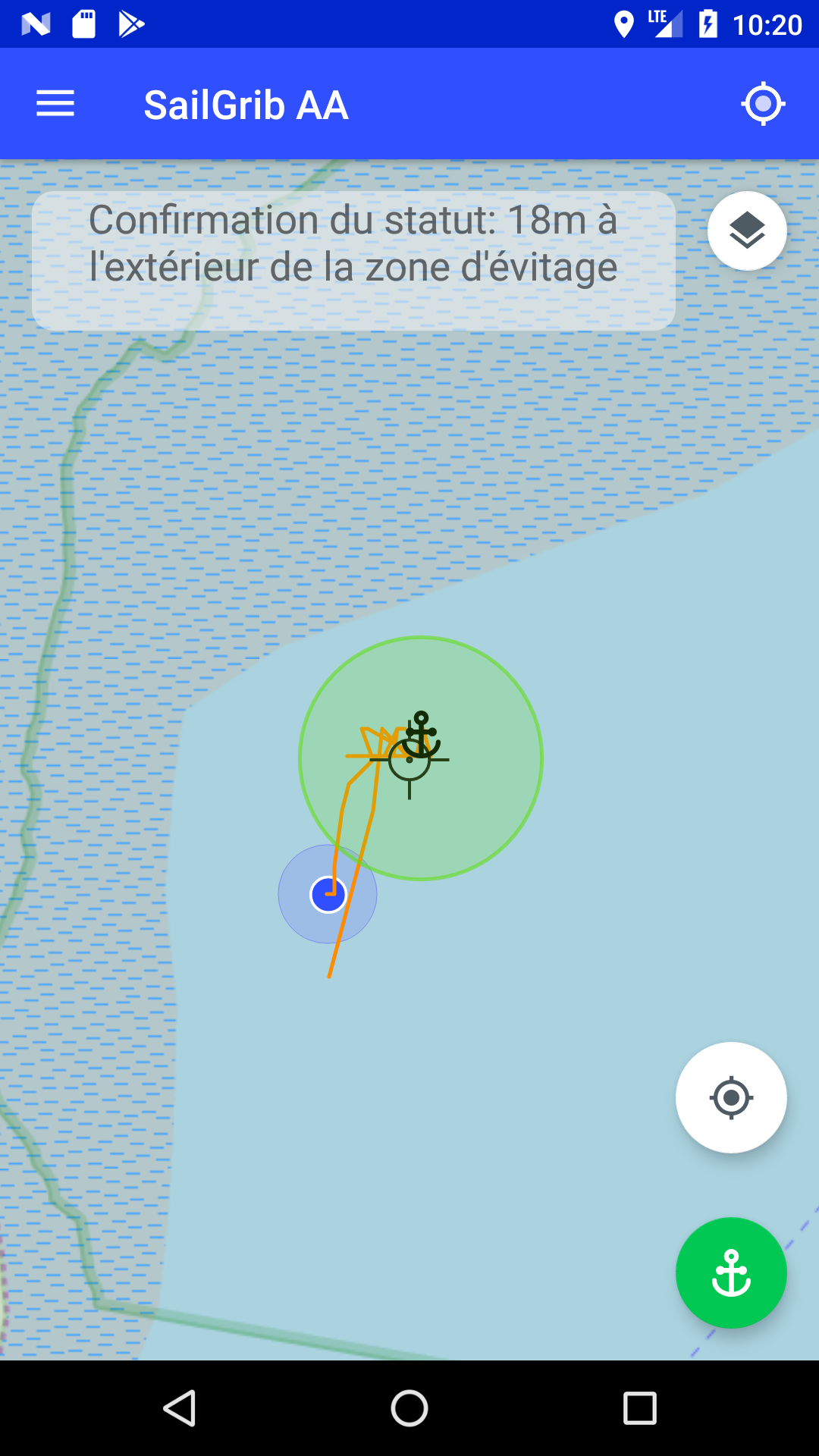 SailGrib AA (alarme de mouillage) screenshot